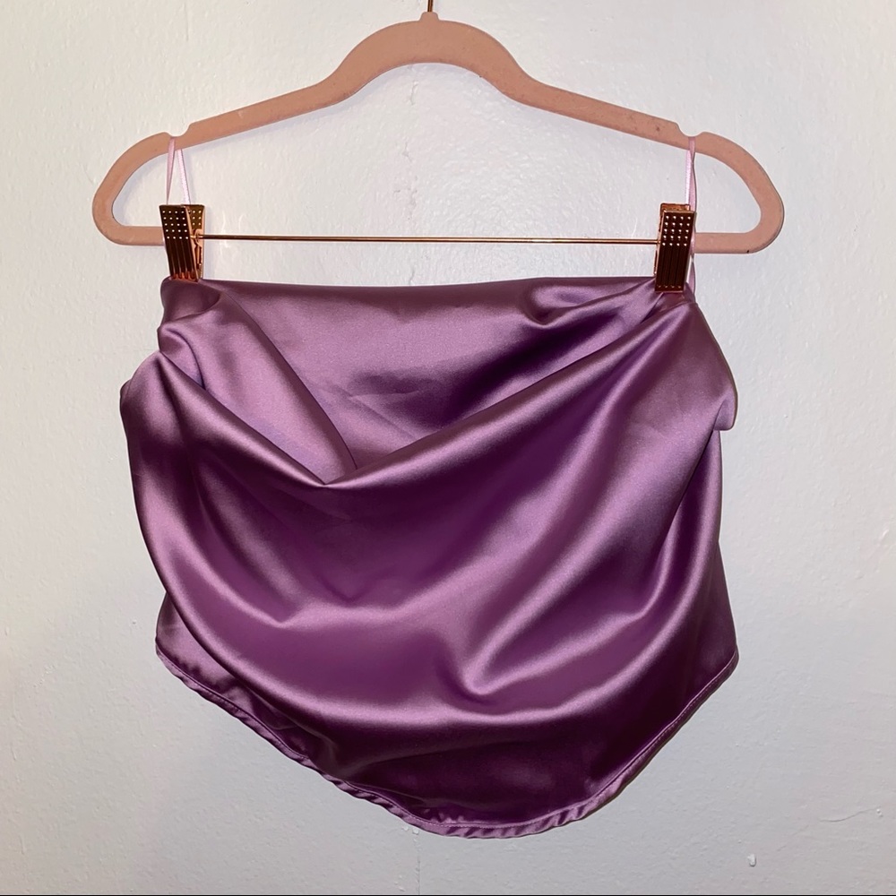 Purple silk corset top